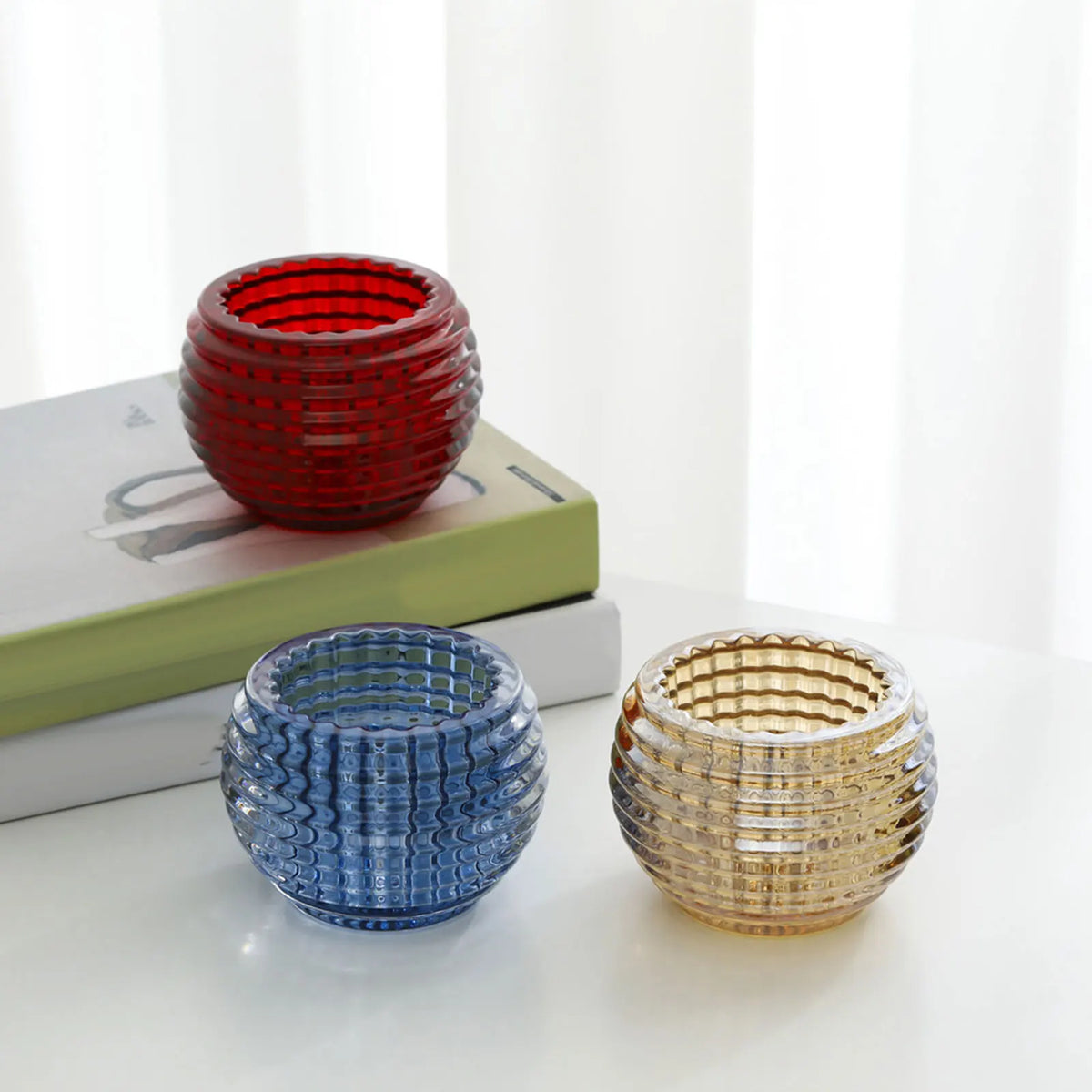Elegant glass candle holder for weddings and home decor