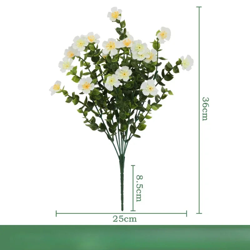 Set of 3 artificial silk eucalyptus bouquets for indoor decoration - vue 12 sur 24