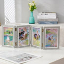 Foldable wooden photo frame for desktop album