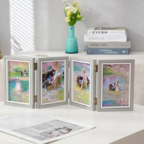 Foldable wooden photo frame for desktop album - vue 2 sur 14