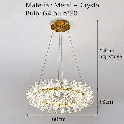 Modern clear crystal pendant light for interior decoration - vue 13 sur 13