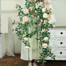 Elegant artificial silk rose vine floral decoration
