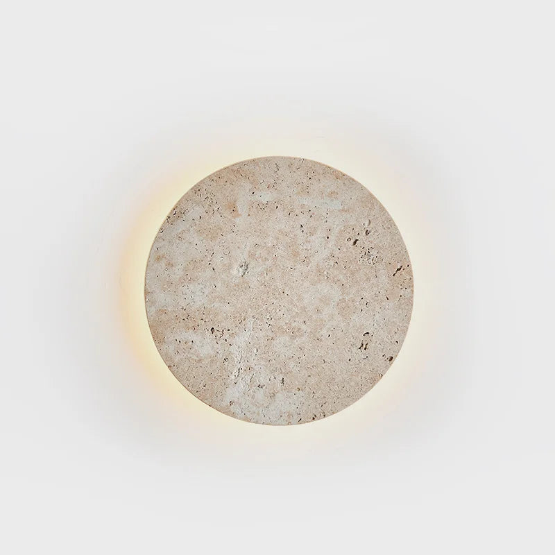 Vintage round natural stone decorative wall light for interiors