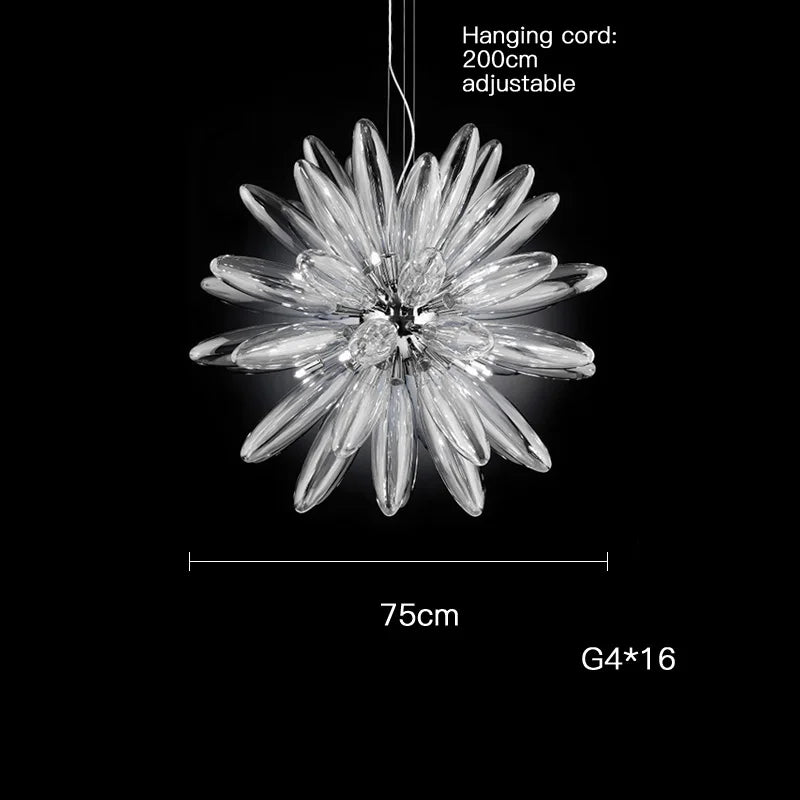 Large globe glass chandelier with elegant hardware