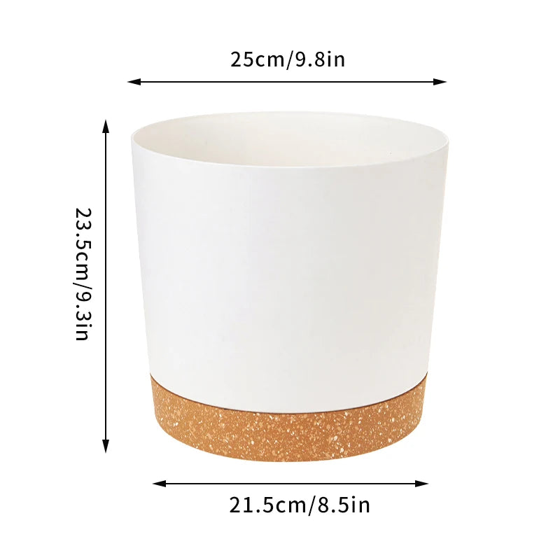 Automatic flower pots with saucer for garden and plants
