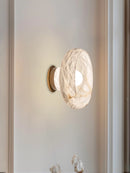 Brass and natural snowflake marble bedside lamp
