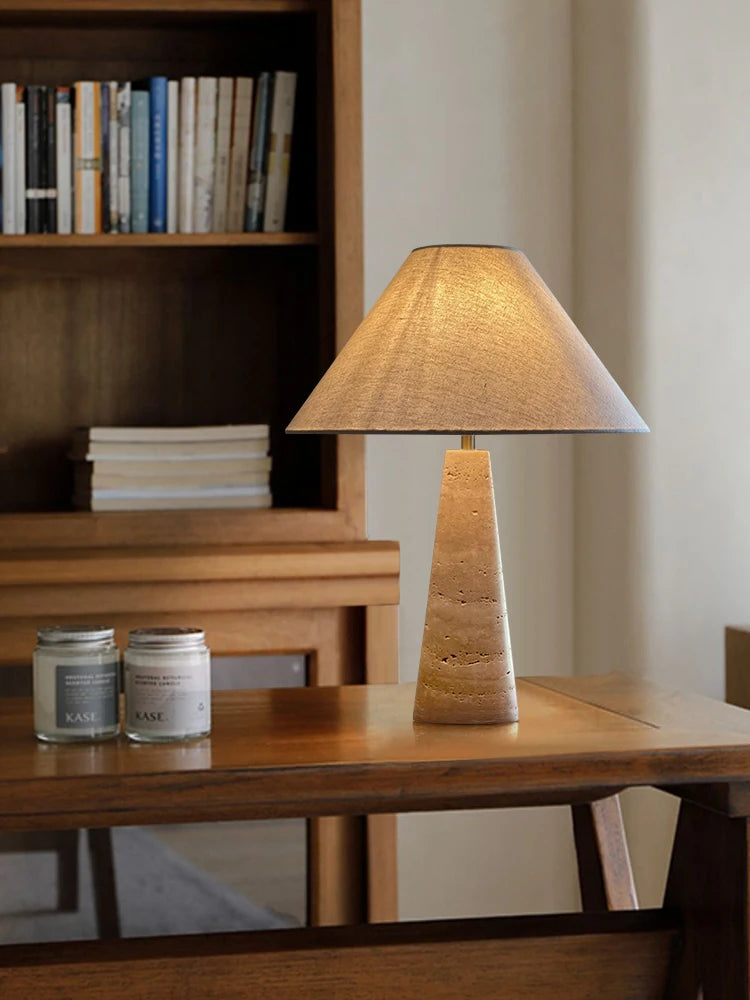 Retro stone table lamp for interior decoration