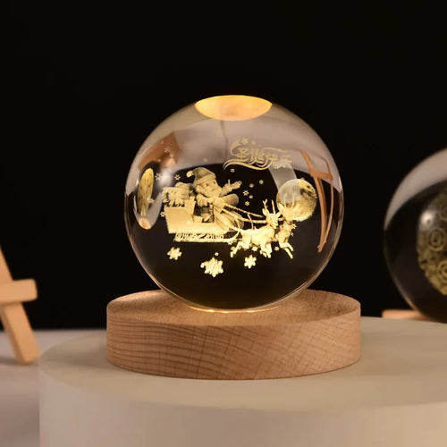 3D crystal ball solar system engraved decorative gift - vue 21 sur 32