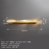 Creative and Personalized Long Crystal Light,Walkway Bedroom TV Background Wall Lamp Luxury Simple LED Suspension Lamps