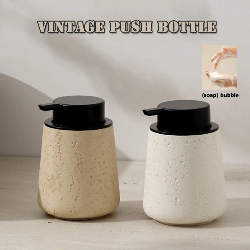 wabi-sabi marble sanitizer bottle for home practical decoration
