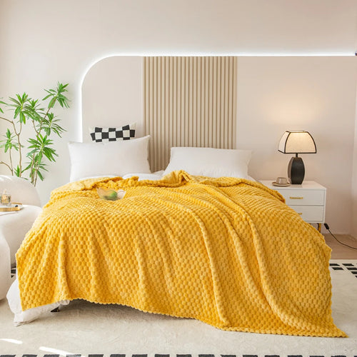 plaid à carreaux velours doux pour salon chambre - vue 3 sur 7