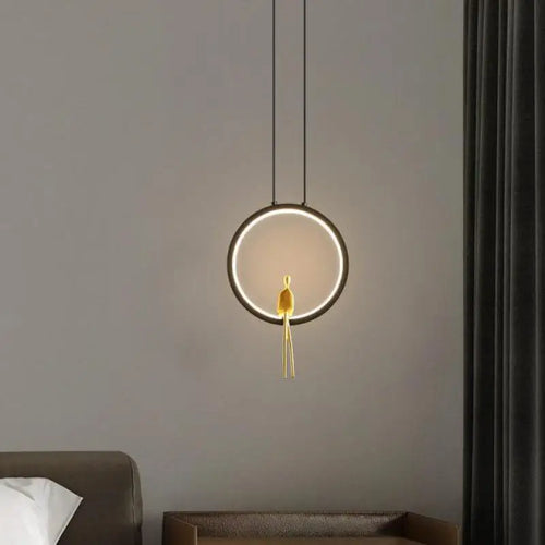 Copper LED pendant light for modern décor - vue 4 sur 7