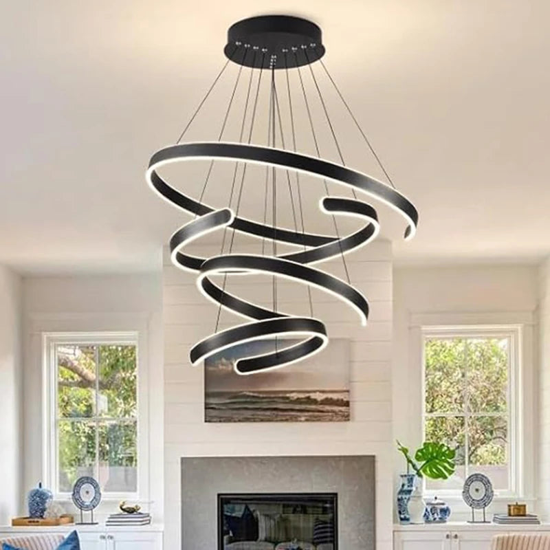 Minimalist open ring LED chandelier