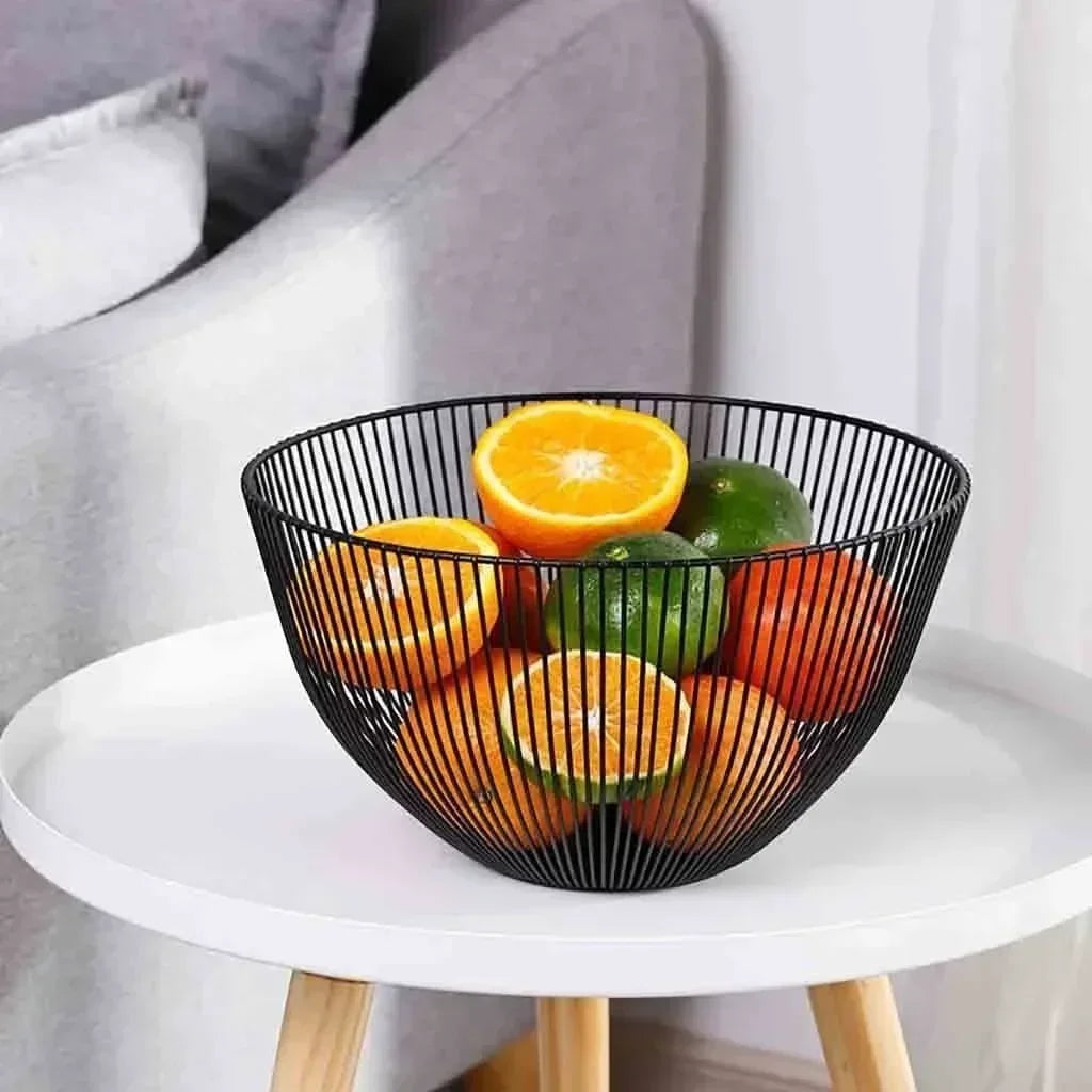 large metal storage basket for home and decor - vue 4 sur 8