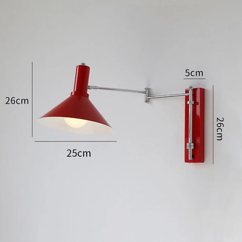 Foldable extendable wall lamp with plug for reading - vue 7 sur 9