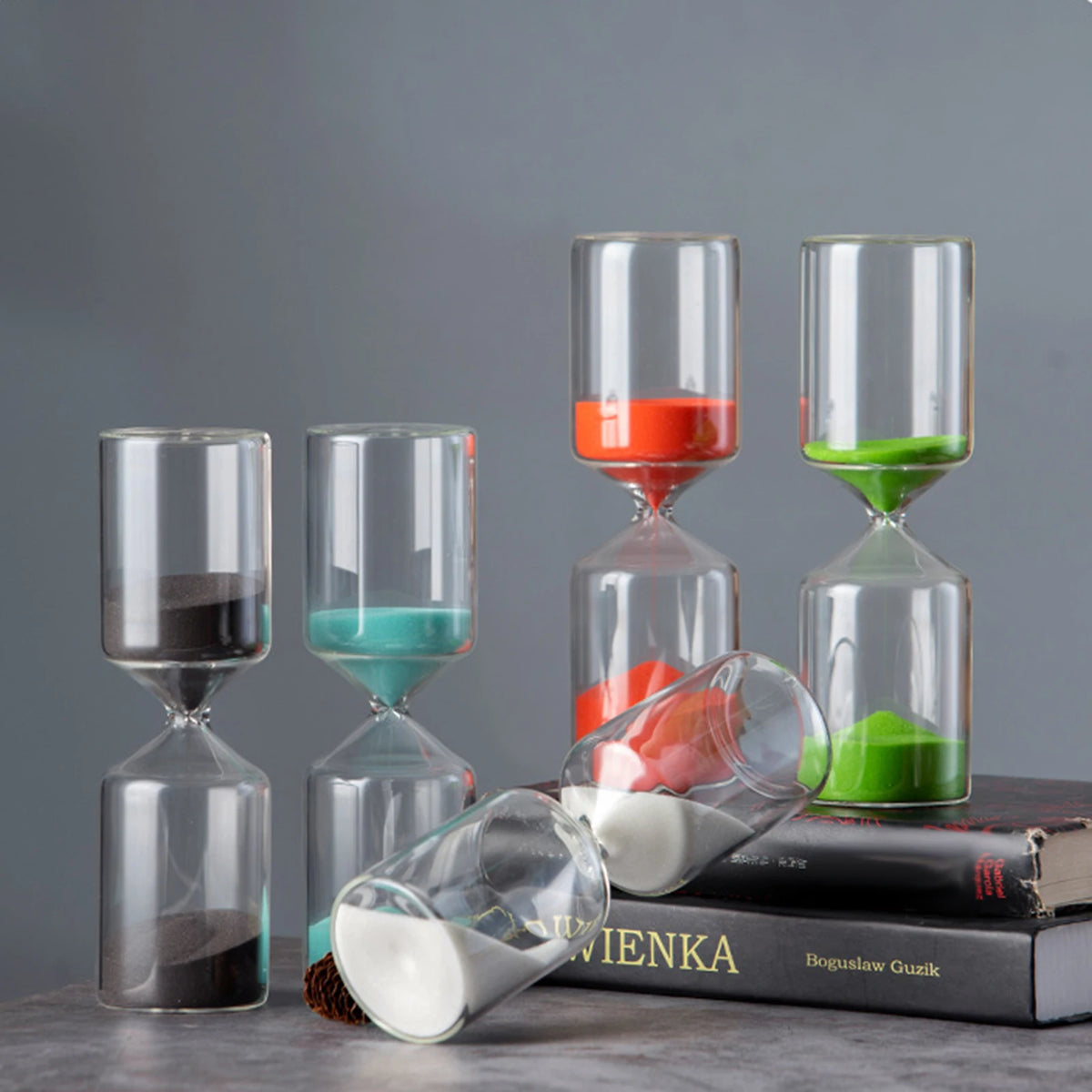 trendy glass hourglass for modern interior design