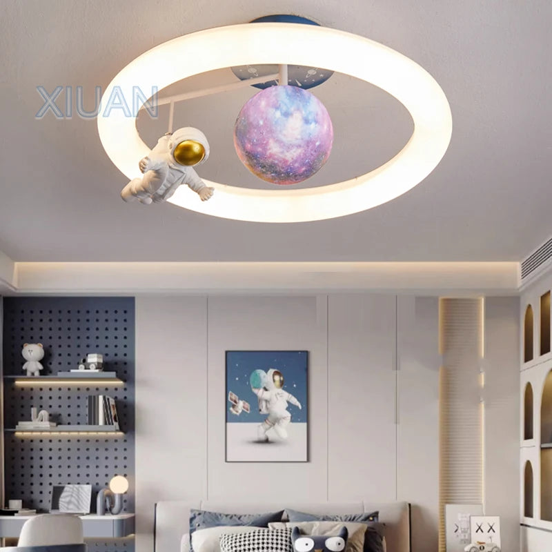 Creative space rabbit ceiling light for students