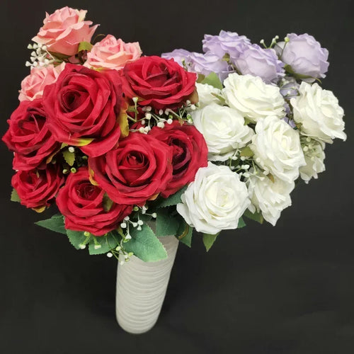 Silk rose bouquet for wedding and party decoration - vue 4 sur 13