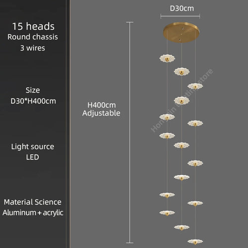 Modern LED chandelier for decorative indoor lighting