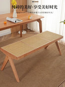 solid rattan bench for versatile and modern use