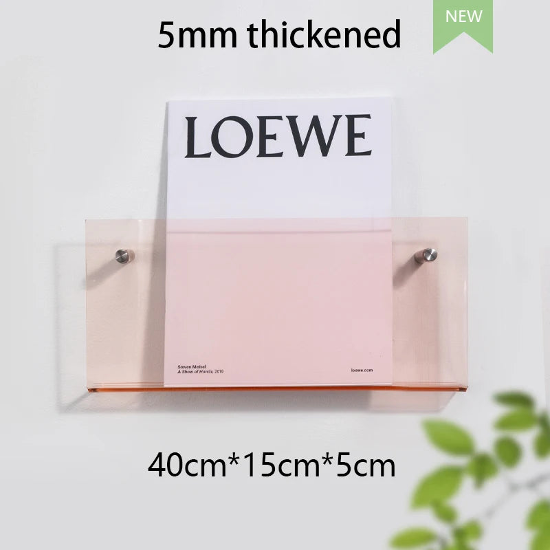 acrylic floating wall shelf magazine rack and literature organizer - vue 28 sur 52