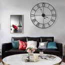 Nordic retro metal roman numerals wall clock for outdoor decoration