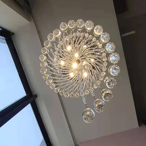 lustre en cristal moderne créatif avec éclairage led - vue 5 sur 6