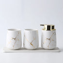 ceramic bathroom set with elegant accessories
