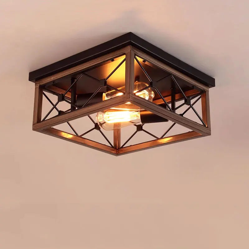 American retro square ceiling light decorative fixture