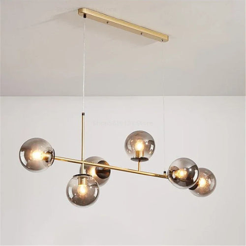 Modern Nordic glass pendant light for living room - vue 2 sur 16