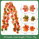 Decorative artificial silk maple leaf garland for garden
