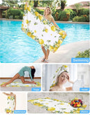 Microfibre beach towel with lemon floral summer design