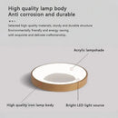 Modern circular ultra-thin wood grain LED ceiling light