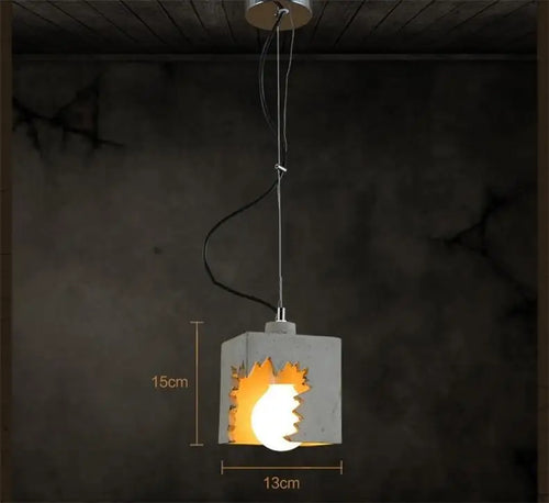 Retro loft style LED cement pendant light for restaurant and bar - vue 9 sur 8