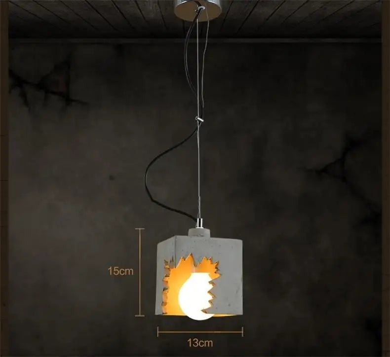 Retro loft style LED cement pendant light for restaurant and bar - vue 8 sur 8