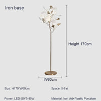 Modern nordic LED floor lamp with ginkgo flower design