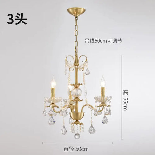 Modern gold chandelier with LED tube lighting and crystal