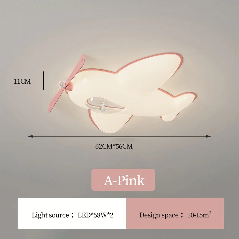 Cute airplane ceiling light for modern minimalist children's room