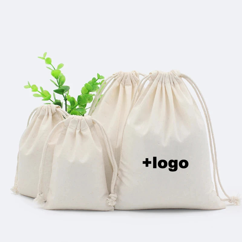 20 pieces custom cotton drawstring storage bag