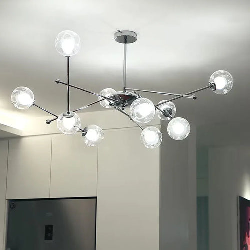 Clear glass Bauhaus style chandelier for hotel