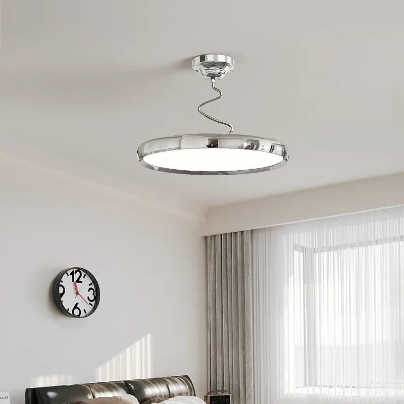 Modern minimalist Nordic aluminium chandelier with LED lights - vue 3 sur 18