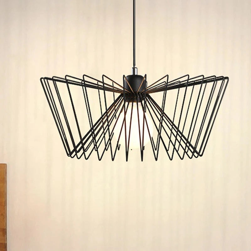 Creative iron pendant light with decorative LED lighting