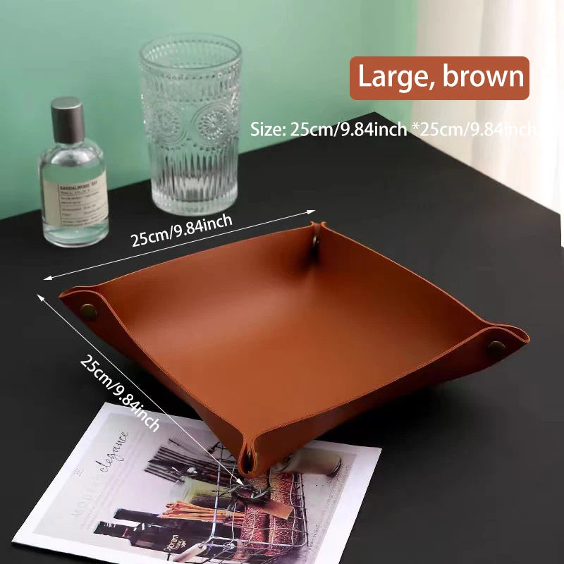 Leather storage box for keys and cosmetics - vue 9 sur 17