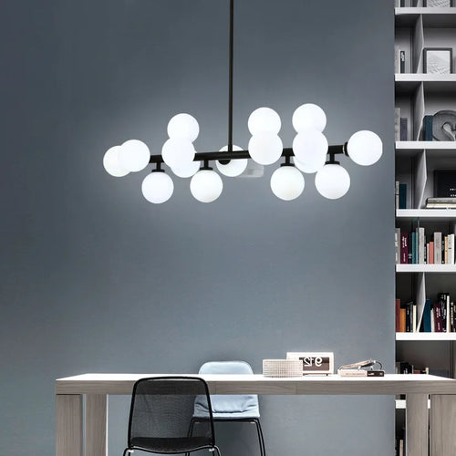 Scandinavian design milky glass lamp with holder - vue 4 sur 10