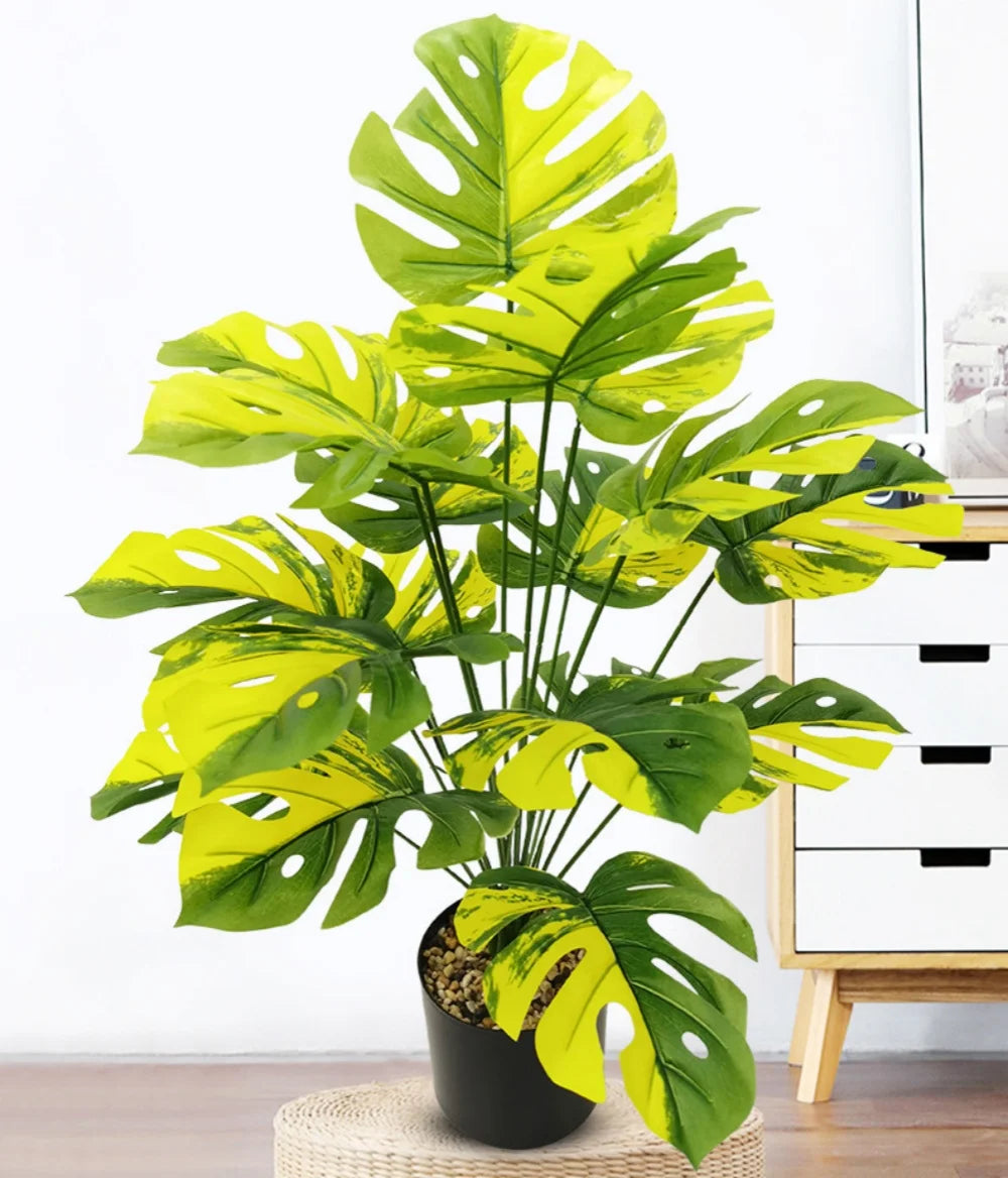 Artificial plants with large decorative leaves for indoors and offices - vue 3 sur 24