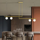 Modern nordic minimalist LED glass chandelier for restaurant decor