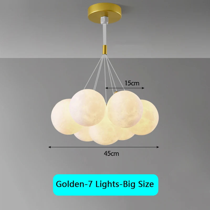 Modern children's chandelier with bubble pendant and remote control