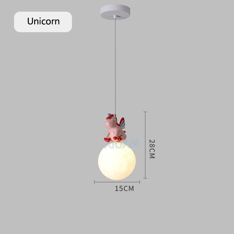 Children's animal design pendant light horse bear rabbit whale - vue 9 sur 10