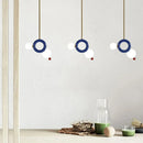 Art Deco metal ring pendant light
