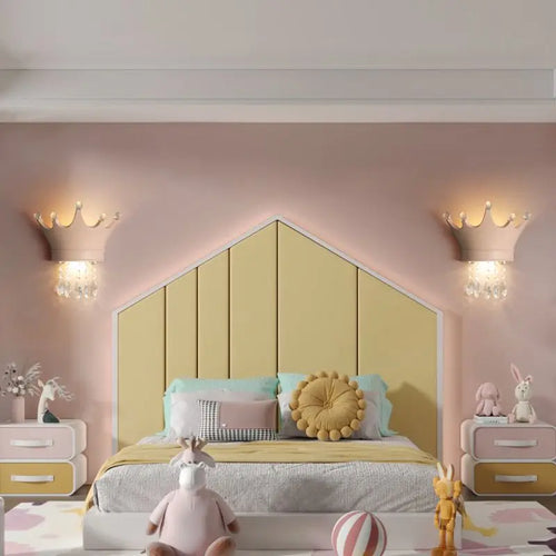 Luxury princess crystal wall lamp pendant bedside light - vue 6 sur 9